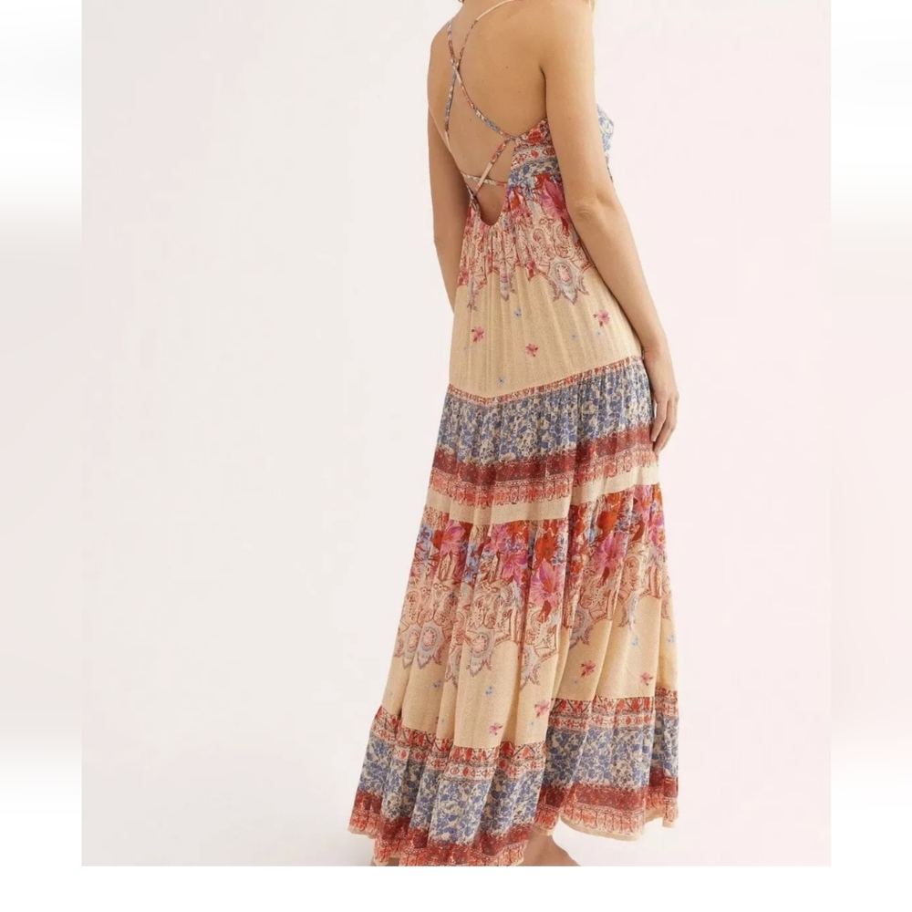 Free People Intimately Give A Little Boho Hippie Colorful Maxi Dress Size Small